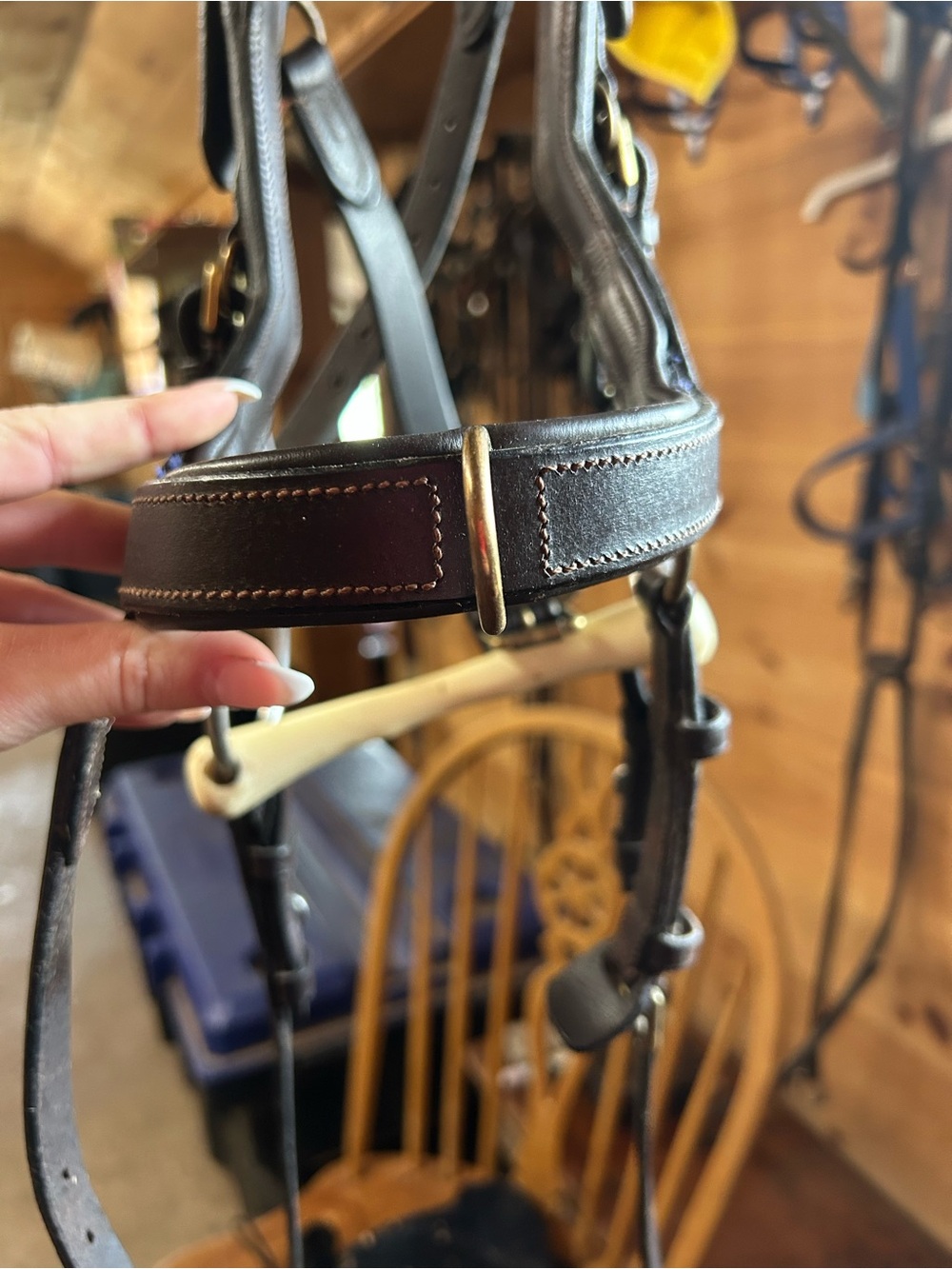 Brown Leather Bridle with Brass Hardware - Picture 7 of 7